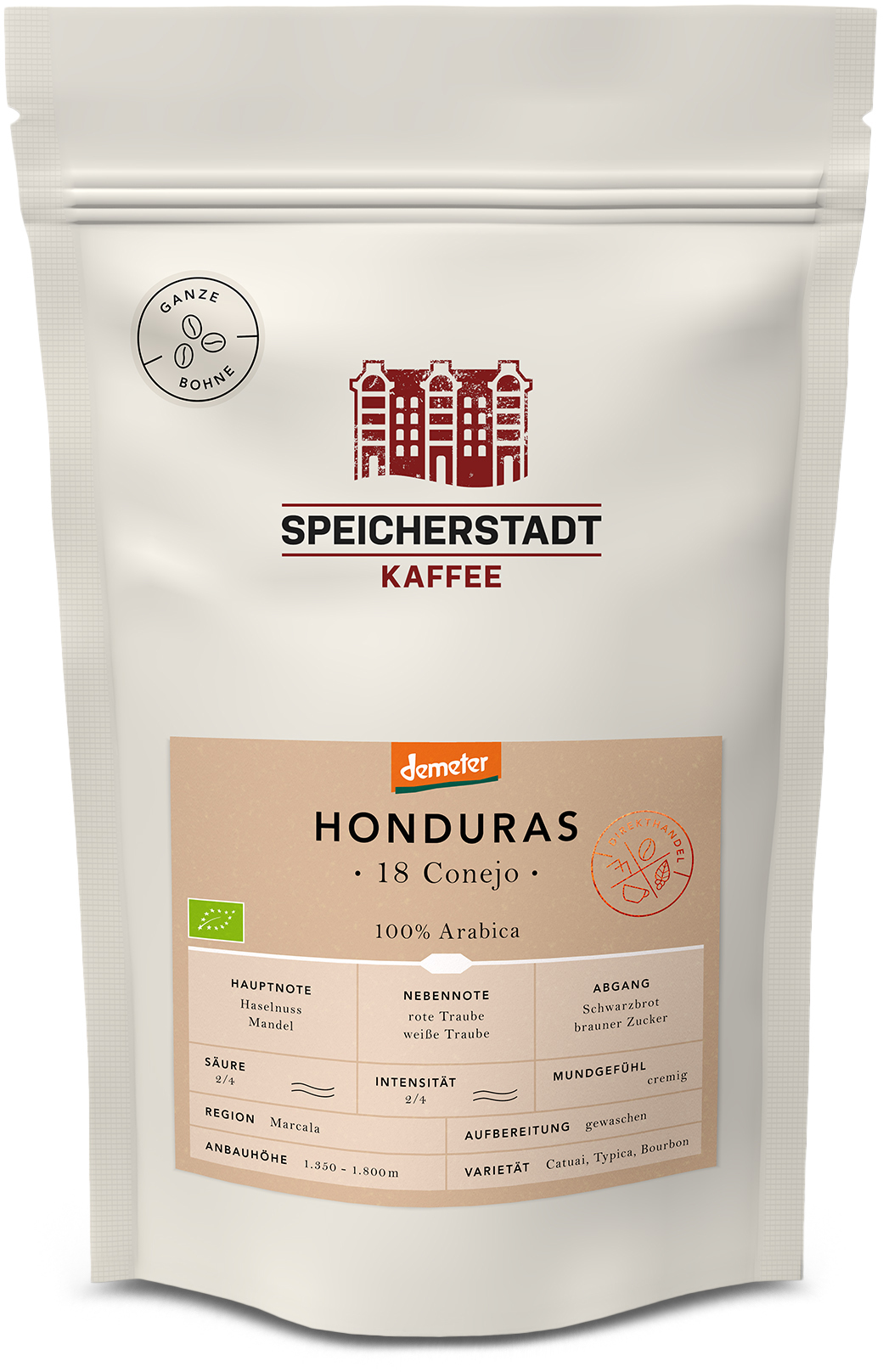 Speicherstadt Kaffeer Sterei Demeter Honduras Conejo Espresso Ganze