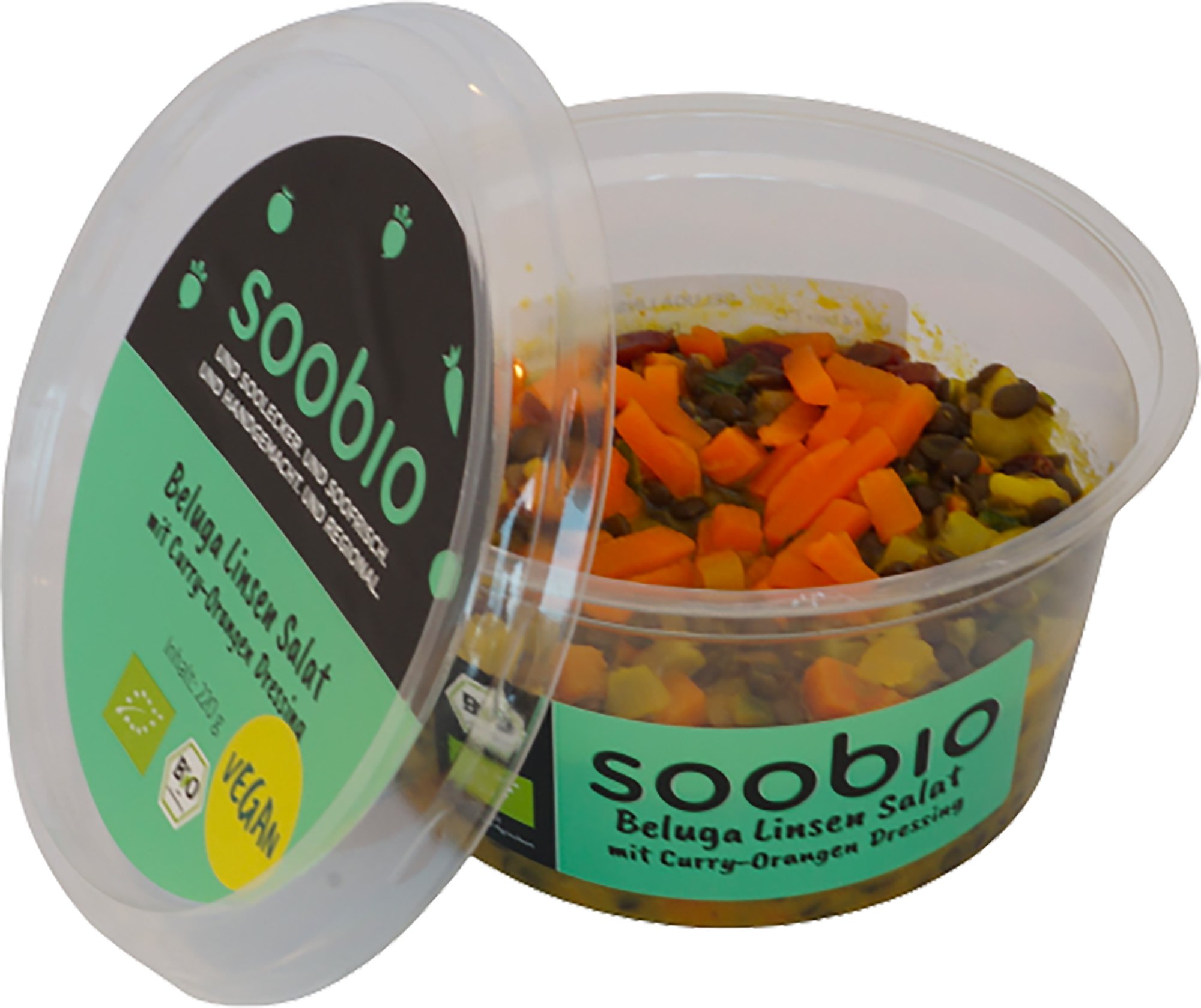 SooBIO BIO Beluga Linsensalat mit Orangen-Curry Dressing