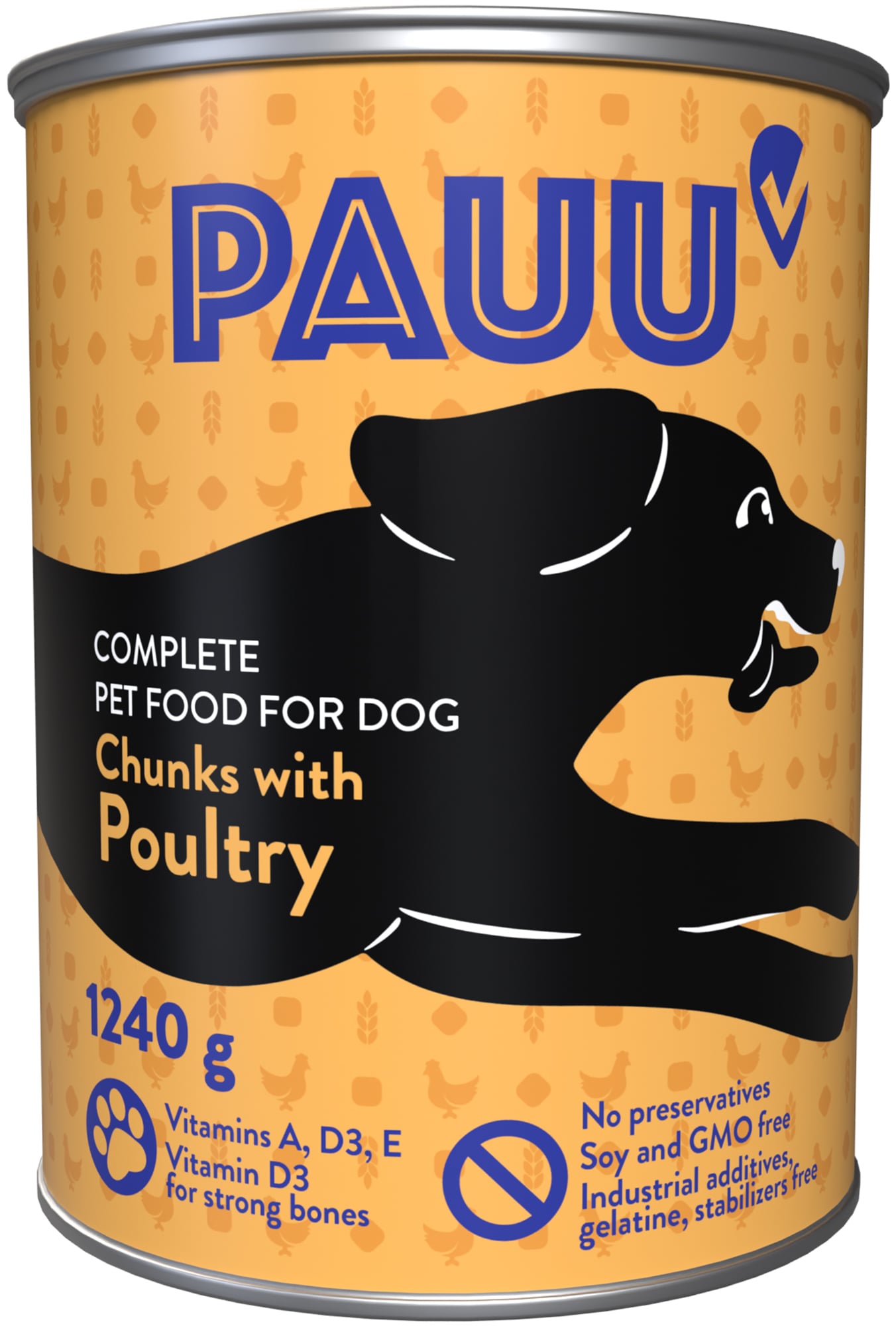 Pauu Hundefutter mit Geflgel in Sauce