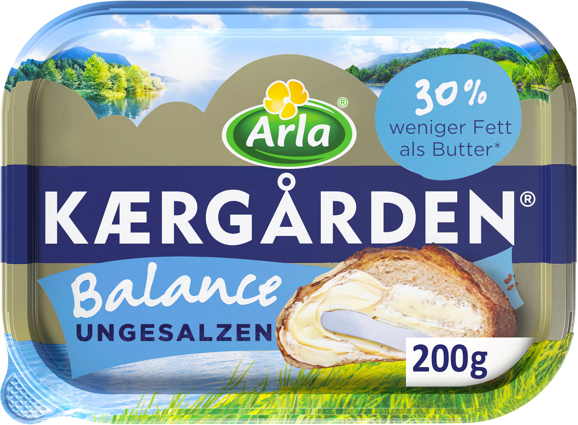 Arla Kaergarden Balance Unsalted, made with butter and rapeseed oil