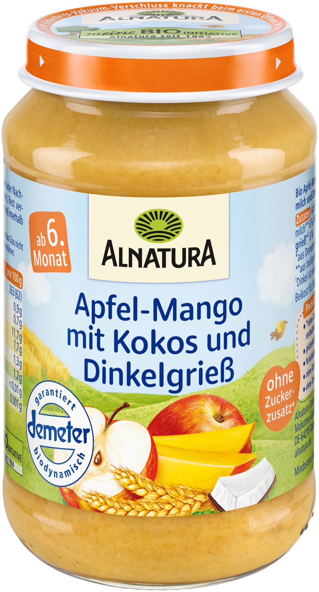 Alnatura BIO Apfel-Mango-Kokos Dinkelgrieß