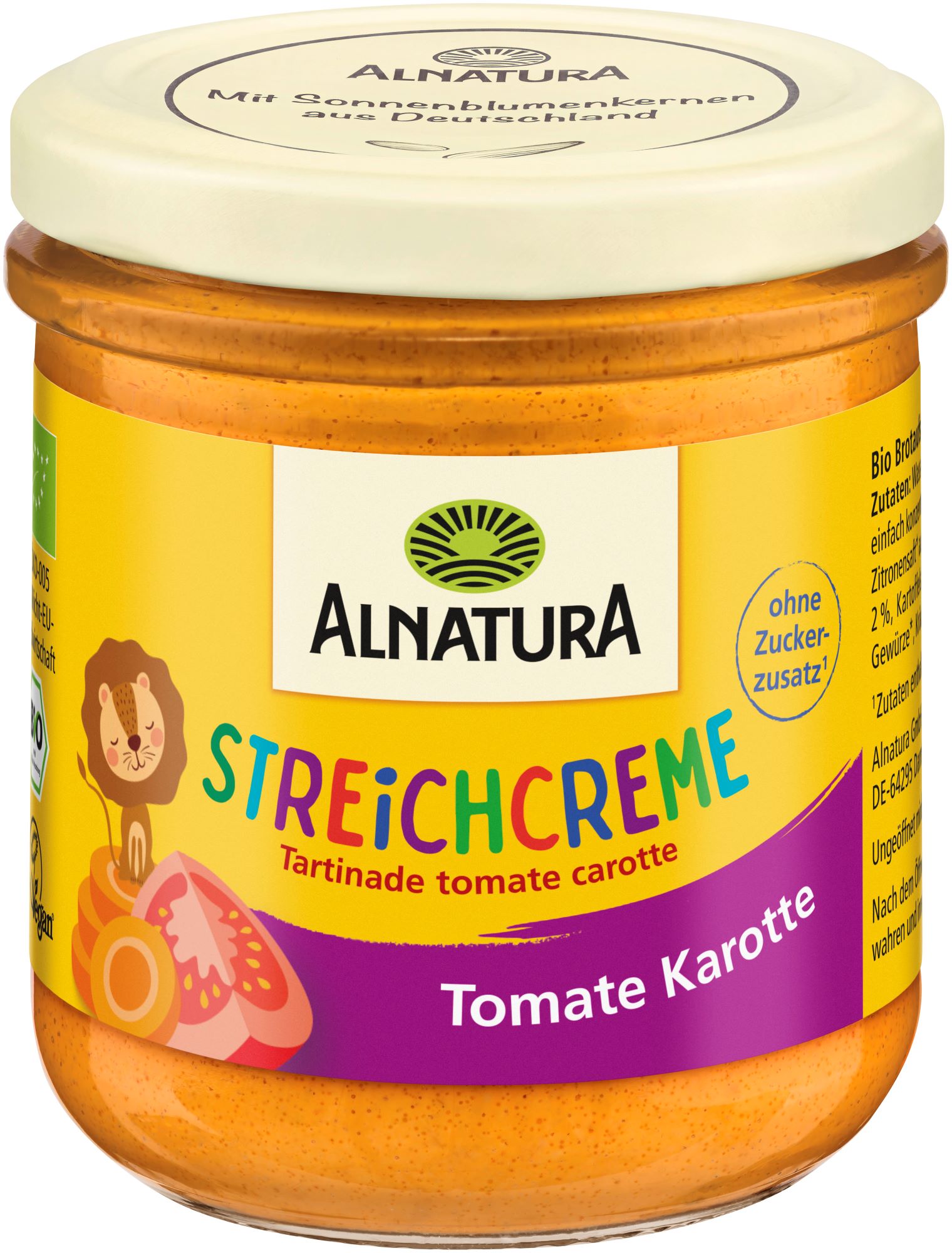 Alnatura Bio Brotaufstrich mit Karotte und Tomate