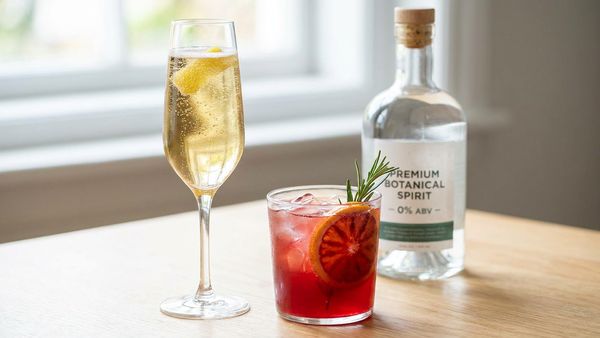 Bunte alkoholfreie Cocktails und Mocktails auf einer sommerlichen Gartenparty