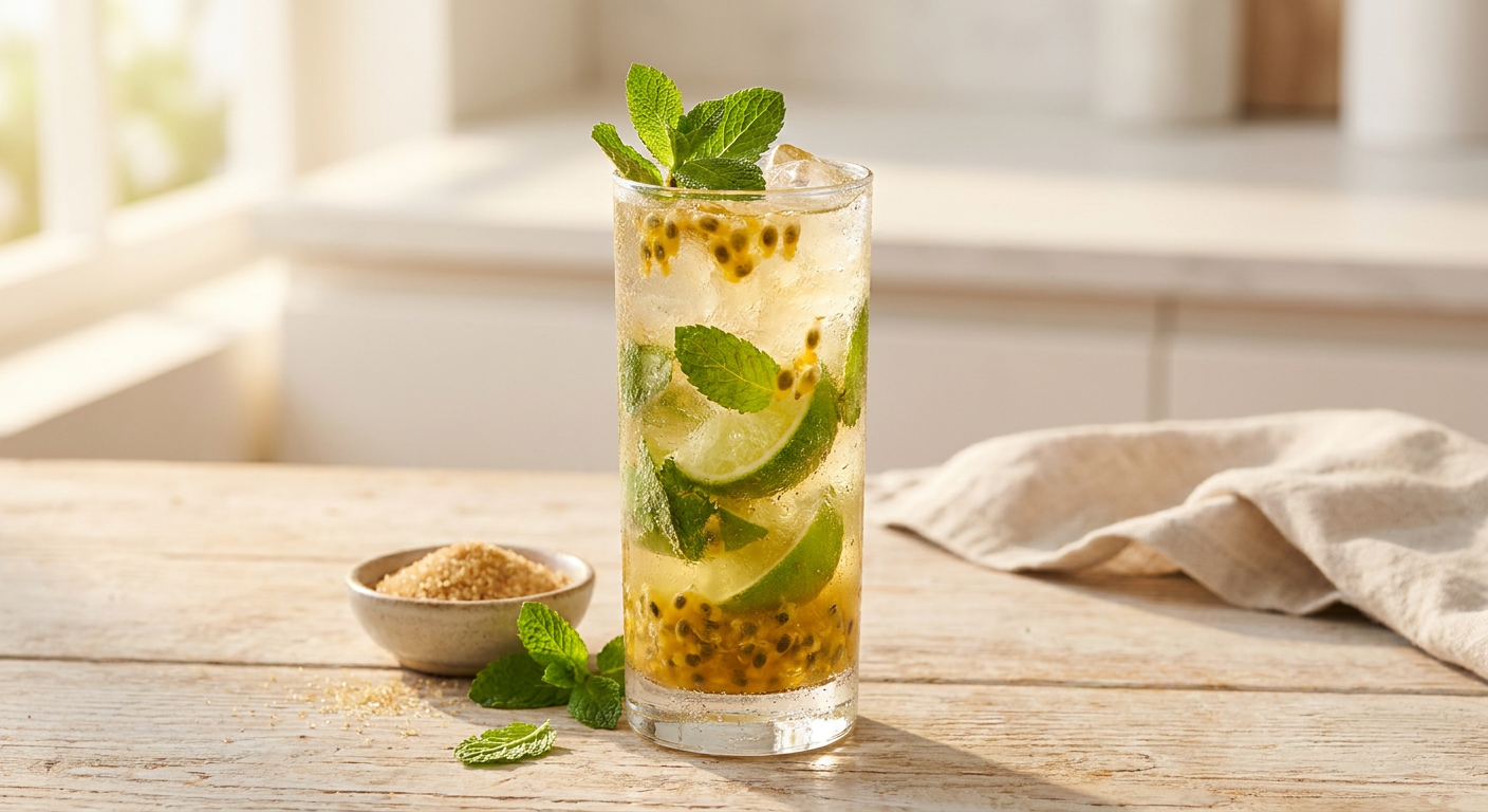 Ipanema Mocktail with lime, mint and ginger ale