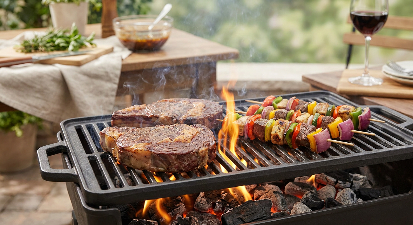 Saftiges Schaschlik auf dem Grill