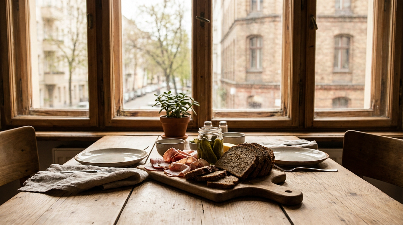 Berliner Metzgertresen mit frischem Aufschnitt und Wurstspezialitäten