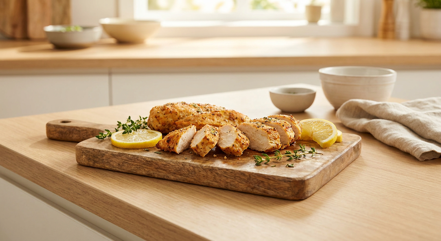 Saftig gegartes Hähnchenbrustfilet mit Kräutern aus der Heißluftfritteuse